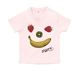 BabyChips フルーツdeFace(名入れ半袖ベビーTシャツ) 90 ライトピンク