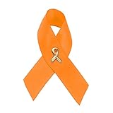 Fundraising For A Cause オレンジサテンリボンアウェアネスピン