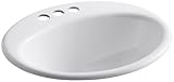 KOHLER K-2905-4-0 Farmington Self-Rimming Bathroom Sink White [並行輸入品]