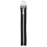 YKK メタリックコイル ファスナー シルバー 20cm止め #580 黒 5CMS-20BL