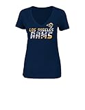 NFL LA Rams Womens VFライセンススポーツグループS、ネイビー、NFLレディース半袖VネックTシャツレディースT
