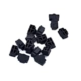 100 パック RJ45 アンチダストカバーキャップ黒白イーサネットハブポートプロテクタープラグ RJ45 メスジャック交換部品