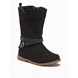オールドネイビー OLD NAVY/ スエード バックルブーツ ブラック シューズ 12.5cm【並行輸入】