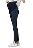 マタニティ スキニーパンツ スーパーストレッチ 美脚 JOYNCLEON 産前産後兼用 マタニティレギンス お腹サポート 妊婦 ダークブルー (L)