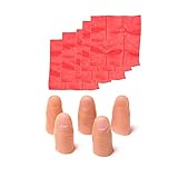 10点セット サムチップ マジックトリック指 リアル 親指 爪 仮指 絹のスカーフが消えます マジック 手品の道具 偽ソフト親指 フィンガー 切断 ステージショープロップ (親指の内径：2.1cm)