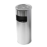 ゴミ箱付き 灰皿 丸型 シルバー 銀 ゴミ箱 業務用 屋外灰皿 スタンド灰皿