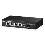 6ポート10ギガビットマネージドスイッチ、4x10G RJ45イーサネット、1G/2.5G/5G/10Gをサポート、2x10G SFP+、120Gbps帯域幅、L3ウェブマネージド、Binardatメタル小型ネットワークスイッチ。