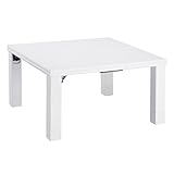 高さ4段階調節 折れ脚こたつ フラットローリエ 80×80cm ホワイト