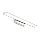 LEDミラーライト、洗面所トイレ浴室、ステンレススチールベース、防水、防曇、シルバー12W52cm（20.5 "）