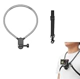 SHEAWA カメラ用首掛けマウント ネック マウント チェストベルト付 磁気固定 for Insta360 GO Ultra/3S/3/DJI Osmo Pocket 4/3/Action 6/5 Pro/Gopro Hero 13/12/Insta360 X5/X4/X3/Ace Pro2などのアクションカメラ 柔軟 頑丈 角度調整 安定撮影 アクセサリー