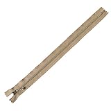 Y.K.K 玉付きファスナーシルバー 30cm col.573 濃いベージュ 10本入り 3N30-573