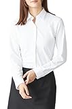 [アイシャツ] i-Shirt レディース ブラウス ワイシャツ 完全ノーアイロン ストレッチ 超速乾 アイシャツ きれいめ リクルート オフィス 形態安定 長袖 無地 ホワイト レギュラーカラー 17号