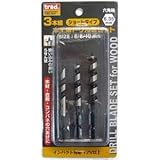 (業務用15セット) TRAD 木工用ドリル刃セット 【6/8/10mm 3本組】 ショートタイプ インパクト対応12V以上 TWD-301