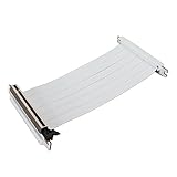 GPU グラフィックカード用 PCIe 3.0 ライザーケーブル、PCIe 3.0 X16 高速フレキシブル延長コード、デスクトップ PC 用 180 度 EMI デュアルリバースコネクタライザーケーブル (白)