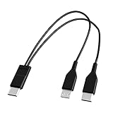 YSJJZRL 2 in 1 Type C to Type C + マイクロ充電ケーブル コード マルチ充電ケーブル 多機能 2 in 1 充電ケーブル (0.2M,Black-C から C+Micro)