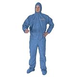 kcc45025 – Kleenguard a60 elastic-cuff Amp ; Backフード付きCoveralls、ブルー、2 x l