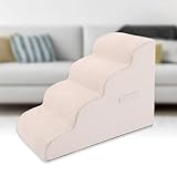 Insvog 犬用階段 ステップ スロープ 犬用踏み台 犬ステップ ペット用 ステップ ペット階段 犬の階段 ドッグステップ 犬用スロープ 緩やか ドッグステップ 滑り止め 高密度フォーム ドッグ スロープ カバー取り外し 洗濯便利 耐久性ペット用階段 ペットトレーニングプレイステップ ベッドカウチ用 小型犬 高齢犬 老犬介護 小犬 子猫 ケガ防止 4段 クリーム色