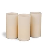 Gerson 3-Piece Straight Edge Wax LED Candle Set, 6-Inch by Gerson
