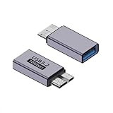Micro B to USB3.0 変換アダプタ 10Gbps データ転送 Macbook/HDD外付けハードドライブ Galaxy S5 Note3 などのMicro Bデバイスに対応 (オス-メス, Micro B to USB3.0)