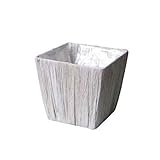 定番バスケット　ロータスステムカゴ　5寸角タイプ　縦型鉢カバー　白　3-1025　Lotus stem