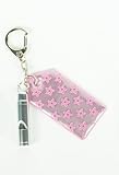【春色】 リフレクター ネームダグホイッスル 反射キーホルダー (ピンク)
