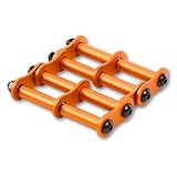 SmartBASE 連結カスタムチェーン アルミ 腰道具用 金具一式 3連結 1連結 ベルトループ金具対応 腰袋 工具差し 軽量 選べる7色 アルマイト 六角穴ねじ 長さ調整可能 汎用設計 互換性 公的機関強度試験済 (サンセットオレンジ, 3連チェーン)