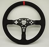SIMPUSH MOZA R5 レーシングゲームステアリングホイール 改造ハンドル（カーボンファイバー,スエード,33cm） (デラックス版)