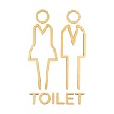 prendre トイレサイン ドアサイン ピクトサイン トイレ 標識 ウォールステッカー 洗面所 ドア トイレマーク おしゃれ サイン ピクトグラム サインプレート オフィス レストラン （ゴールド/Bタイプ） PR-TOLMARK-B-GD
