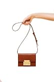 Subella London Tan Leather mini crossover signature lock detachable shoulder strap SAYA Handbag
