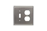 Amerock BP36524G10 Mulholland 1Toggle 2Plug Wallplate, Satin Nickel [並行輸入品]