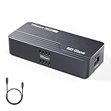TESmart 80Gbps Thunderbolt5互換 PCIe5.0 M.2 外付けケース USB4 V2.0対応 NVMe SSD ケース JHL9480(B2)チップ Thunderbolt4/3 USB4 完全対応 最大7000M/s 8TB 2280 M-Key NVMe SSD対応 高速冷却ファン、アルミ合金製 80GpbsUSB-Cケーブル、シリコン放熱パッド付き