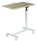 【サンニード】マルチテーブル MT-98 ホワイトウォッシュ キャスター付き 高さ調節/角度調節可能なサイドテーブル V-S4