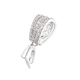 TingTing Rose[ティンティンローズ]シルバー925 クリスタル バチカン 1個 留め具 ネックレス パーツ 金具 ホワイトゴールド Eスタイル