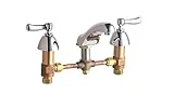 Chicago Faucets 404-ABCP 8-Inch Widespread Lavatory Faucet with Metal Cured Lever Handles, Chrome by