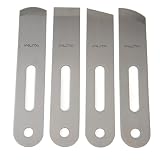 WUTA レザークラフトナイフ 4本入り革包丁 刃幅約35mm DIYクラフト クロム鋼 レザークラフト工具(ストレート刃+丸刃+右オブリーク刃+右アール刃)