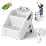 踏み台 子供 子ども ステップ 子供用踏み台 2段 こども 洗面台 折りたたみ キッチン トイレ台 赤ちゃん 滑り止め キッズステップ 幼児 昇降 ベビーステップ足台 補助便座(グレー)