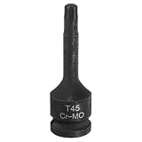 uxcell 1個 ビットソケット T45 トルクス 差込角12.7mm(1/2") 長さ78mm スチール ドライバー 対応 DIY 工具 アダプター 黒