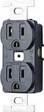 埋込ダブルコンセント(接地2P・15A・125V)(黒)(3M端子)