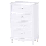 収納家具 インテリア家具 4段 の 引き出し で 収納 もバッチリ の 棚 上品 さと 可愛い らしさを 兼ね揃えた WOOD PRODUCTS チェスト 幅50cm ホワイト