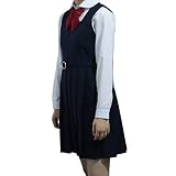 [Somnus258] ジャンパースカート ブラウス かわいい 3点セット 女装対応 メンズ 男性 JK 制服 長袖 ネクタイ コスプレ 学園祭 文化祭 仮装 コスチューム 大きいサイズ 女子高生 ハロウィン 女子 高校 変装 セクシー (3xl)