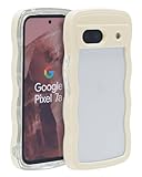 Google Pixel 7A用 ケース ウェーブ ピクセル 7a うねうね 人気 韓国 耐衝撃 超軽量 薄型 おしゃれ pixel7a なみなみ パステル 可愛い 透明 オタ活 推し活 (クリーム, pixel7a)