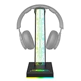 LED ゲーミングヘッドセットスタンド｜2 つの USB 充電ポート付き ゲームヘッドフォン専用マウント｜PCイヤホンホルダーハンガー｜デスク整理・空間節約 ゲームステーション必備アクセサリー