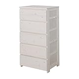 【JAJAN】天然木キッズ【nico】チェスト ホワイト[完成品]［おまけ付き］幅60cm奥行40cm高さ115cm 「天然木nicoシリーズ」JJ-100CW_s