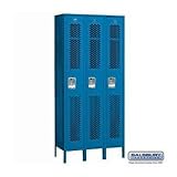 Assembled Single階層3 Wide Ventedロッカー色:ブルー、サイズ: 78 " H x 36 " W x 15 " D