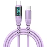デジタルディスプレイ USB C - USB C ケーブル 100W 高速充電 & データ転送 480Mbps スマートフォン、タブレット、ラップトップ用