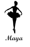Ballerina Maya名Letters Childrens部屋ビニール壁アートステッカーデカール