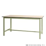 作業台 ポリエステル天板 幅180×奥行90×高さ90cm グリーン 300㎏/段