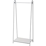 山善(YAMAZEN) ハンガーラック 棚付き Aスタイルハンガー シングル ホワイト 幅66×奥行39.5×高さ151cm ASH-S(WW/WH)