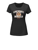 NFLシンシナティ・ベンガルズWomen 's半袖クルーネックTシャツ、ミディアム、ブラック