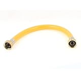 uxcell　シャワーホース　湯沸かし器シャワーホース　イエロー　ステンレススチール　プラスチック　30cm